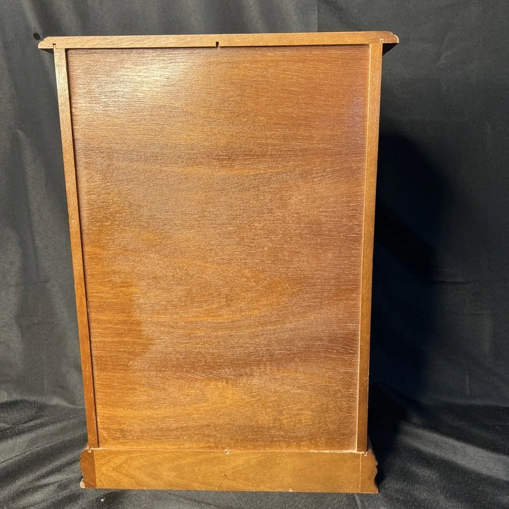 Vintage Tall Wooden 6 Drawer Jewelry Box/Organizer Necklace Hanger 11.5